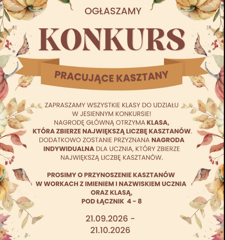 Konkurs „Pracujące Kasztany”